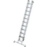 PROREGAL Stufen-Schiebeleiter 2-teilig mit nivello®-Traverse - Leiter für höchste Ansprüche, made in Germany. Extra breite Standfläche und nivello®-Traverse für maximalen sicheren Stand beim Arbeiten in der Höhe.
