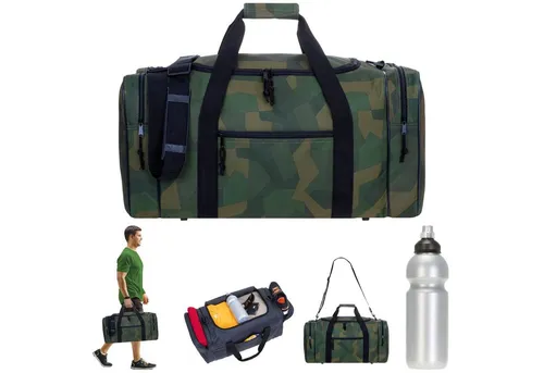 Spear Bags Sporttasche groß 55 cm mit Trinkflasche - Sporttasche mit 40 Liter Stauraum, ideal für Fitness, Reisen oder als Saunatasche. Inklusive praktischer Trinkflasche und variablen Trageoptionen für maximalen Komfort.