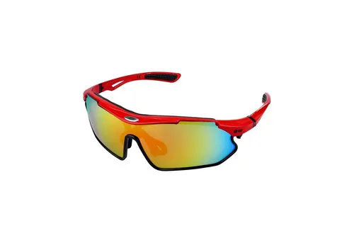 YEAZ Sportbrille SUNRAY - Rot/Schwarz - Sport-Sonnenbrille mit schlagfestem Glas für 100% UV-Schutz, ideal für Extremsportler. Verstellbares Nasenpolster und rutschfeste Komponenten garantieren hohen Tragekomfort.