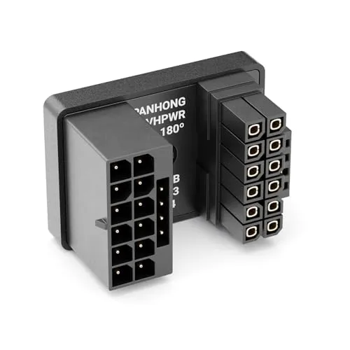 deleyCON PCI-e 5.0 Adapter Winkel 180 Grad 12+4 Pin 16 Pin Typ-B für Grafikkarten Bis 600W GPU 12VHPWR Stecker PCIe