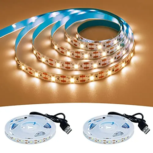 GOMING 5V USB LED Strip Warmweiß 3000K LED Streifen 240LED 4M(2 Stück x 2M)