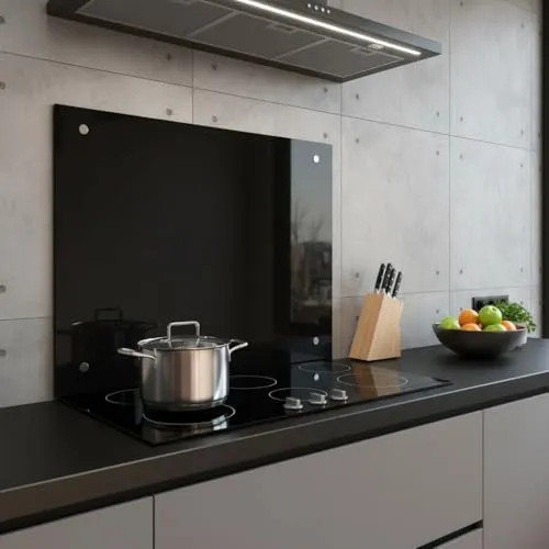 Mucola Küchenrückwand Schwarz in schwarz von Mucola