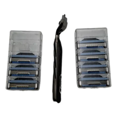 Gillette Rasierklingen Rasurpflege Mach3 Set Herren Bartpflege Griff mit Klingen