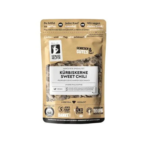 Bremer Gewürzhandel Kürbiskerne Sweet Chili, geröstet, vegan, eigene Herstellung, süß-scharfer Geschmack, 100g
