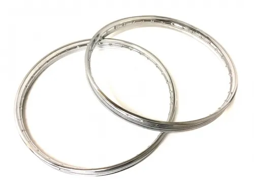 2x Chrom Felgen 1,50 x 17 Zoll 36 Loch Mofa Moped Mokick KKR