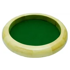 Hotgames Würfelteller - Holz - natur - rund - 30cm - grün - Filz 246696