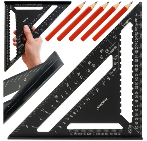 BIGSTREN Zimmermannswinkel Messlineal Zimmermannswinkel, 450x300 mm (Spar-Set, 1-St., präzise Messungen), bruch- und verformungsresistent für langfristige Nutzung