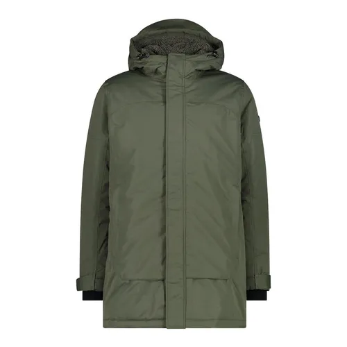 CMP Herren Winterjacke Fix Hood Parka 33K2207 in Oil Green - Funktionsjacke mit Regular Fit, ideal für kalte Tage. Hergestellt aus 100% Polyester, bietet sie hervorragenden Schutz und Komfort.