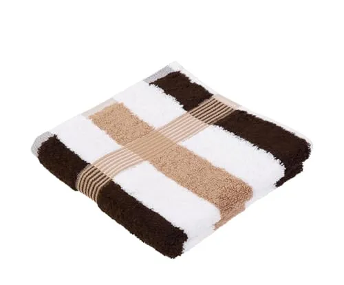 liebling Handtuch, 100% hochwertige Baumwolle, Serie Miami, 50 x 100 cm, waschbar & trocknergeeignet, Farbe: weiß/Mocca/Marone