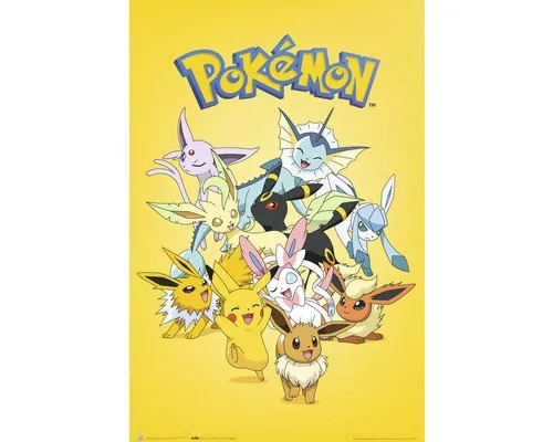 Maxiposter Pokemon Evolucione 61x91,5 cm in gelb von Reinders