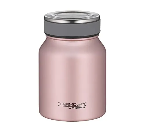 THERMOcafé Thermobehälter für Essen 0,50 l, 9 h heiß, rose gold mat | 14 h kalt, auslaufsicher, Edelstahl-Essensbehälter für warme & kalte Speisen, spülmaschinenfest, für Büro & unterwegs, rosa