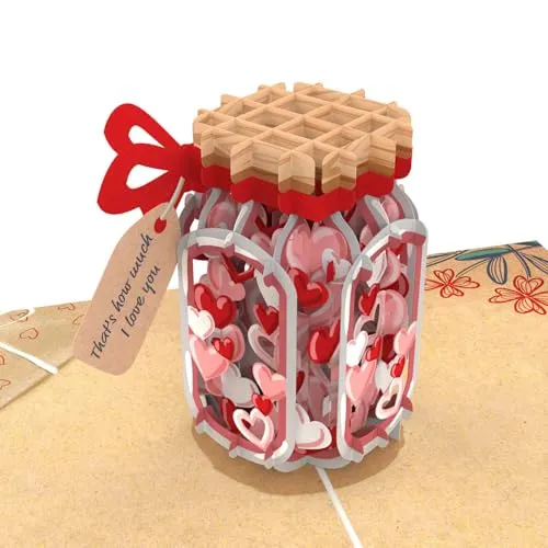 papercrush® Pop-Up Karte „That's How Much I Love You“ - 3D Liebeskarte für Frauen & Männer (Geburtstag, Jahrestag, Hochzeitstag), Muttertagskarte, Liebeserklärung an Lieblingsmensch (Freundin, Freund)