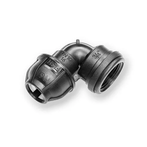 PE Winkel PE-Rohren Verbinder Verschraubung IG 16mm x 3/4 Zoll Druck 10 bar 16-C