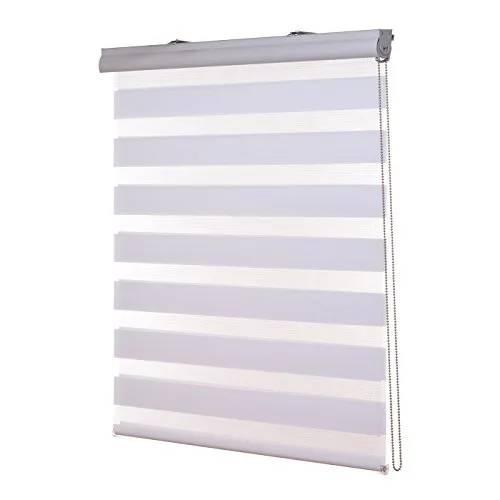 ventanara Doppelrollo Duorollo mit Kassette, weiß - Doppelrollo in elegantem Weiß, 160 cm hoch und 80 cm breit, ideal für modernen Sichtschutz und Lichtregulierung.