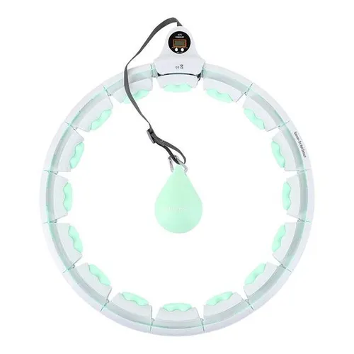 HHW06 HULA HOP GREEN mit Gewichten und Zähler - Bauchtrainer & Rückentrainer, ideal zur Fettverbrennung und Verbesserung der Körperhaltung mit zusätzlichem Gewicht für intensives Training.