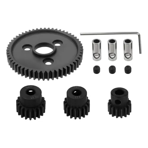 ECSiNG 1 Sätze 0,8 32 Pitch Metall Stahl 3956 Motorzahnräder Stirnradgetriebe mit 15T 17T 19T Ritzeln Getriebe Kompatibel mit Tra-xxas 1/10 Slash 4x4 4WD 2WD