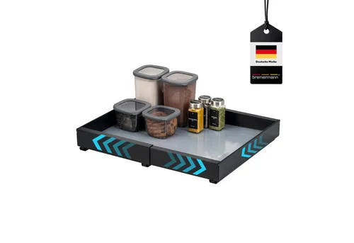 bremermann Teleskopauszug mit Einlegeboden, ausziehbar, Breite von 31-51 cm, schwarz