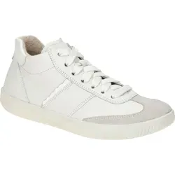Legero SILENCE Damenschuhe - Mid Cut Sneaker in Weiß - Stylischer Mid Cut Sneaker für Damen aus hochwertigem Nappaleder, mit herausnehmbarer Innensohle und retro Charme. Ideal für Freizeit und Alltag.