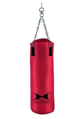 Hammer Boxsack Fit - Boxsack für intensives Boxtraining, Maße 60x28x60 cm, rot mit stabiler Kettenaufhängung, ideal für Fitness- und Kampfsportbegeisterte.