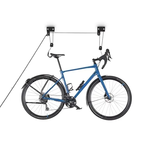 Fahrradhalterung Deckenlift für Garage mit Flaschenzug | Fahrradlift Wandhalter für Fahrrad, Dachbox, Kanu und Co. | Aufhängung