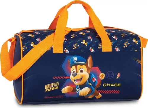 Fabrizio Kindersporttasche Paw Patrol marineblau/orange - Robuste Kindersporttasche in marineblau/orange mit 16 Liter Volumen. Ideal für kleine Abenteurer, aus 100% Nylon gefertigt und mit 2 Jahren Herstellergarantie.