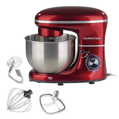 GOURMETmaxx Küchenmaschine - 5 Liter Edelstahlschüssel, 1.500 Watt Leistung, vielseitig und kippbare Motoreinheit für optimalen Bedienkomfort