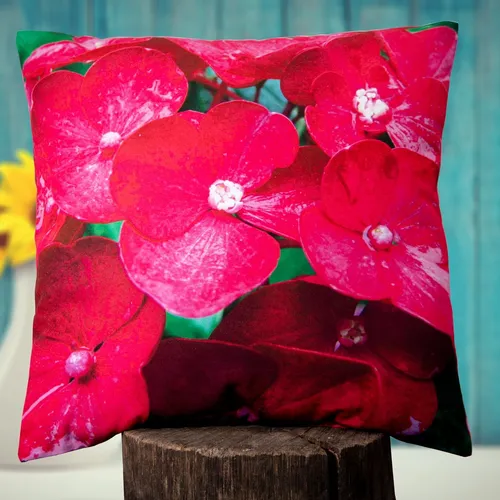 Sitzauflage, Polyester, Blumenmotiv, Sitzkissen, für Gartenstuhl, Rot-Grün