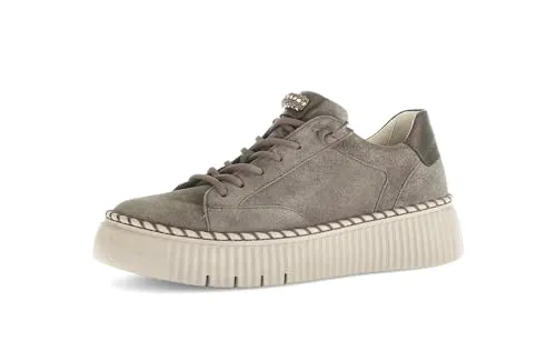 GABOR Slip-On Sneaker für Damen, Gr. 43, taupe - Sportliche Slip-On Sneaker aus Veloursleder mit funkelnden Schmuckelementen, ideal für Freizeit und Alltag. Gabor BEST FITTING sorgt für optimalen Tragekomfort.