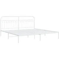 Bettgestell mit Kopfteil Metall Weiß 200x200 cm - Stabiles Metallbettgestell in elegantem Weiß, mit Lattenrost und zusätzlichem Stauraum für dein Schlafzimmer. Ideal für Komfort und Ordnung.