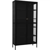 Produktbild vidaXL Vitrine Schwarz 90x40x180 cm