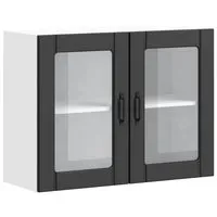 vidaXL Küchen-Hängeschrank Lucca Schwarz mit Glastür - Einbauküchen-Komponenten mit viel Stauraum und eleganten Glastüren für eine ordentliche und stilvolle Kücheneinrichtung.