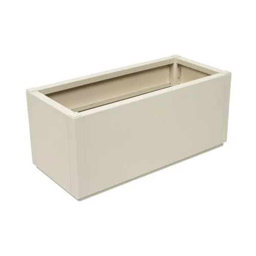 Kreher® XL Pflanzkasten Blumenkasten im Struktur-Design aus Kunststoff Maße BxTxH in cm: 80 x 36 x 36 cm. (Beige)