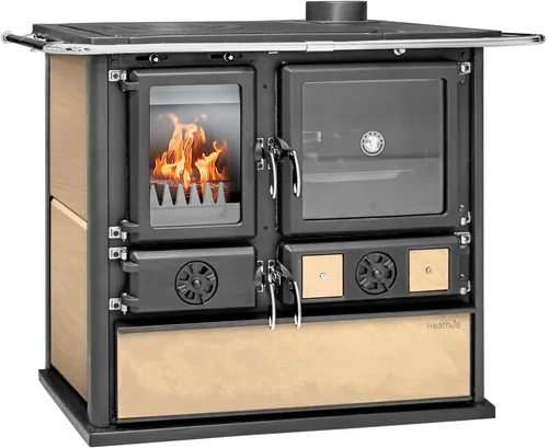 Heathus Küchenofen »Cook Premium« Beige, 8,8 kW - Kaminofen für Heizen, Kochen & Backen mit 83% Wirkungsgrad. Perfekt für gemütliche Wärme und kulinarische Meisterwerke in Ihrer Küche.