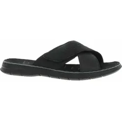bugatti Herren Sommer Pantoletten aus Leder und Textil, Schwarz, 46 EU - Clogs & Pantoletten für Herren, hochwertiges Leder und atmungsaktives Textil für optimalen Tragekomfort im Sommer.