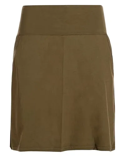 Vishes - Alternative Bekleidung - Kurzer Damen Basic Bio-Rock - Einfarbiger Baumwoll-Rock - Schlicht Olive 34