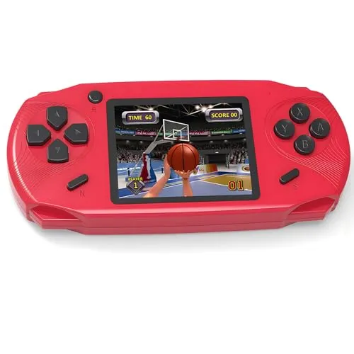 Bornkid 16 Bit Handheld Spielekonsole für Kinder – 220 Retro-Spiele in Rot