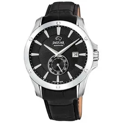Jaguar Armbanduhr Herren Chronograph J878/4 Acamar - Sportliche Herren Armbanduhr mit Quarzwerk, 10 bar wasserdicht und elegantem Saphirglas. Das schwarze Ziffernblatt und das schwarze Lederarmband verleihen Stil und Funktionalität.