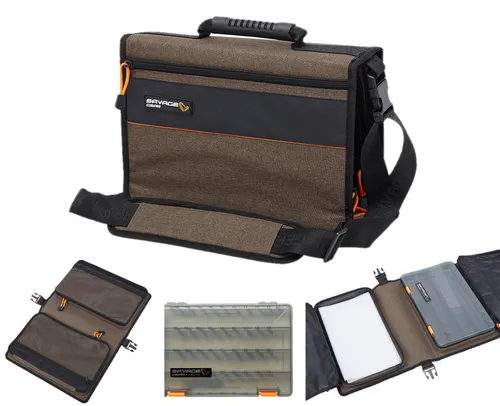 Savage Gear Flip Rig Bag Gr. M - Ködereimer, praktische Angeltasche mit 12 PE Bags für optimalen Schutz und Ordnung deiner Kunstköder.