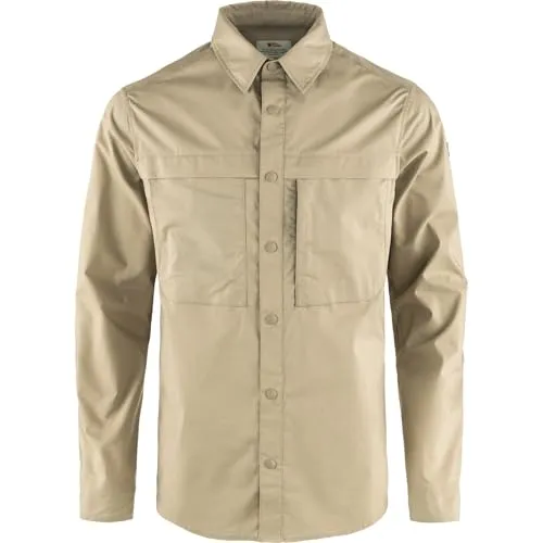 Fjällräven Abisko Trail Shirt LS M Herren (Beige) - Sporthemden für Herren, robust und ideal für Outdoor-Abenteuer mit Belüftungsöffnungen für optimale Luftzirkulation und feuchtigkeitsableitendem Material.