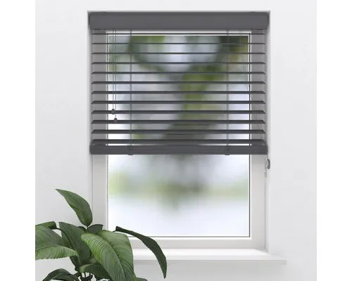 SOLUNA PVC-Jalousie Holzoptik anthrazit 105x130 cm - Jalousien & Rollos – Blickdichte PVC-Jalousie in eleganter Holzoptik, perfekt für verschiedene Räume und bietet effektiven Sichtschutz.