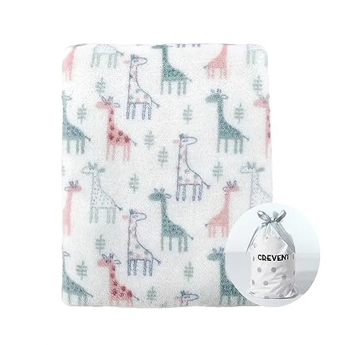 CREVENT Niedliche seidige Plüsch-Babydecke für Mädchen und Jungen, Kleinkinder, Neugeborene, Kinderbett, Kinderbett, Kinderwagen, Geschenk für alle Jahreszeiten, Elfenbeinfarben