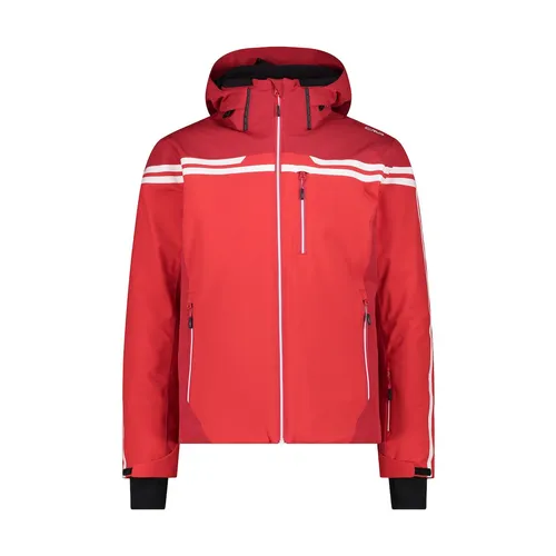 CMP MAN Jacket Zip Hood ferrari (C580) 54 - Herren-Skijacke mit 4-Wege-Stretch für maximale Bewegungsfreiheit, wasserabweisend und atmungsaktiv. Ideal für Skiabenteuer bei jedem Wetter, ausgestattet mit praktischen Taschen und verstellbarer Kapuze.