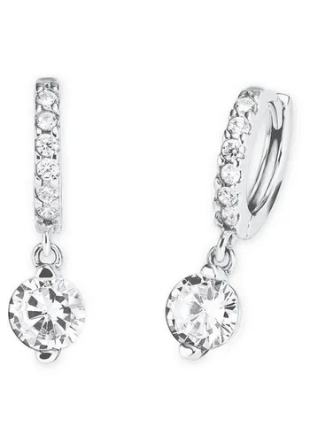 Amor Creolen 925 Sterling Silber mit Zirkonia für Damen - Elegante Ohrringe aus 925 Sterling Silber, besetzt mit funkelnden Zirkonia. Perfekt als Geschenk für besondere Anlässe wie Geburtstage oder Valentinstag – kommt in einer stilvollen Schmuck Geschenk Box.
