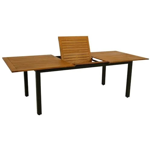 DEGAMO Ausziehtisch SARONNO 180/240x100cm - Gartentische aus FSC®-zertifiziertem Akazienholz, wetterfest und ausziehbar – ideal für gesellige Abende im Freien!