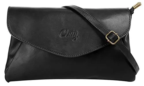 Cluty Abendtasche Echt Leder Damen | Elegante Clutch und Umhängetasche - Hochwertige Damenhandtasche aus 100% echtem Leder, Made in Italy. Vielseitig tragbar als Clutch oder Umhängetasche, ideal für festliche Anlässe und Partys.
