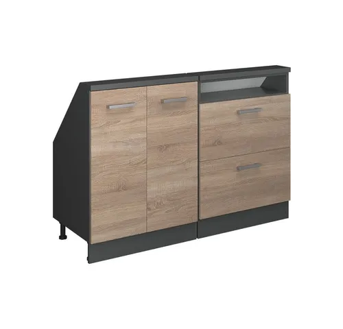 Vicco Kommode Rion, Sonoma/Anthrazit/Anthrazit, 2er Set in braun von Vicco