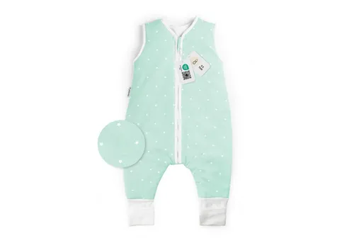 Ehrenkind® Babyschlafsack | Bio-Baumwolle | Größe 70 | Mint mit weißen Sternen - Baby Schlafsäcke aus GOTS-zertifizierter Bio-Baumwolle, ganzjährig einsetzbar und atmungsaktiv für optimalen Komfort in jeder Jahreszeit.