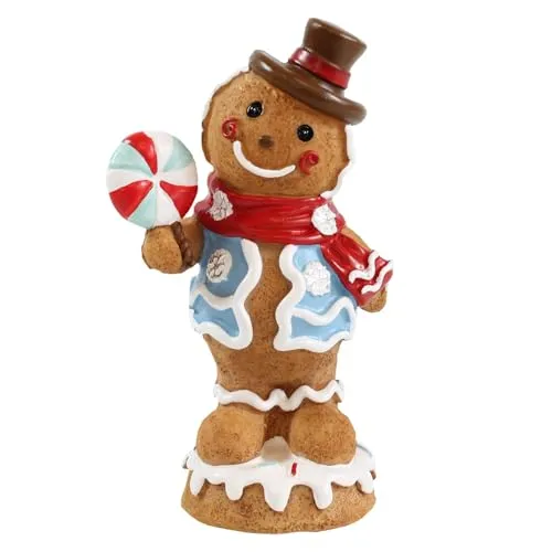 colourliving Lebkuchenfiguren aus Polyresin – Weihnachtsdeko Set | Große & kleine Varianten | Humorvolle Weihnachtsfiguren für Innenräume | Robuste Deko für die Adventszeit (Lebkuchen Boy)