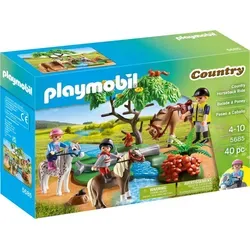 PLAYMOBIL Country Horseback Ride - Playmobil Spielset für Kinder ab 4 Jahren, mit 3 Figuren, 3 Ponys und vielen Tieren. Ideal für fantasievolles Spielen und Abenteuer im Freien!