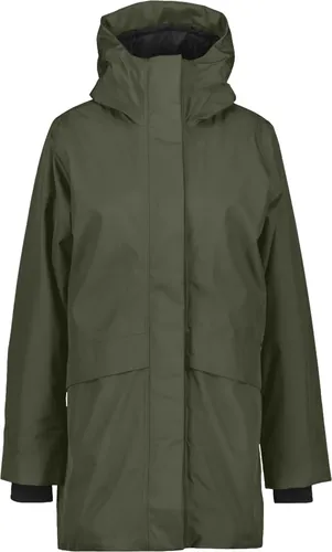 Didriksons Cajsa 6 Damen Parka - Größe 44, Farbe: Deep Green - Funktionsjacke mit verstellbarer Kapuze, Knopfleiste und zwei Fronttaschen, ideal für wechselhaftes Wetter und Outdoor-Aktivitäten.
